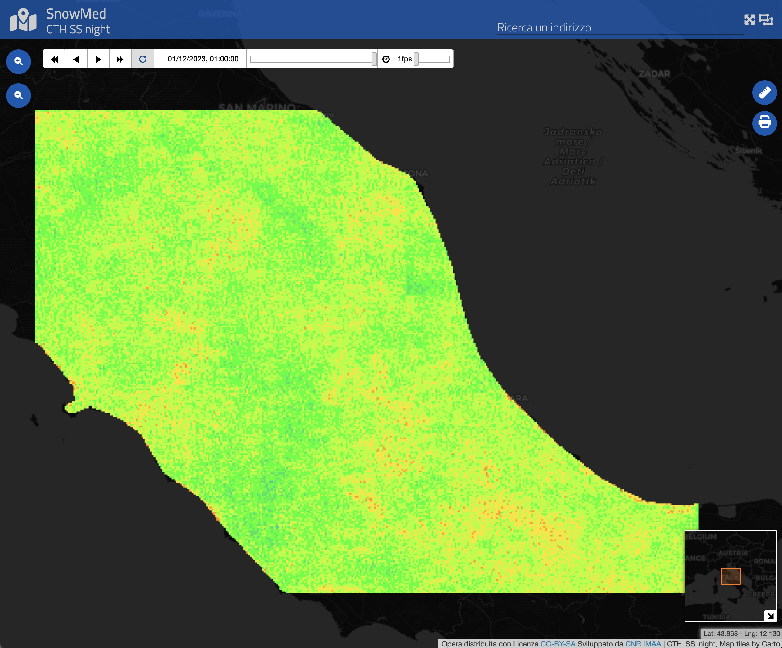 Cloud Top Height Seasonal Statistics (nighttime)