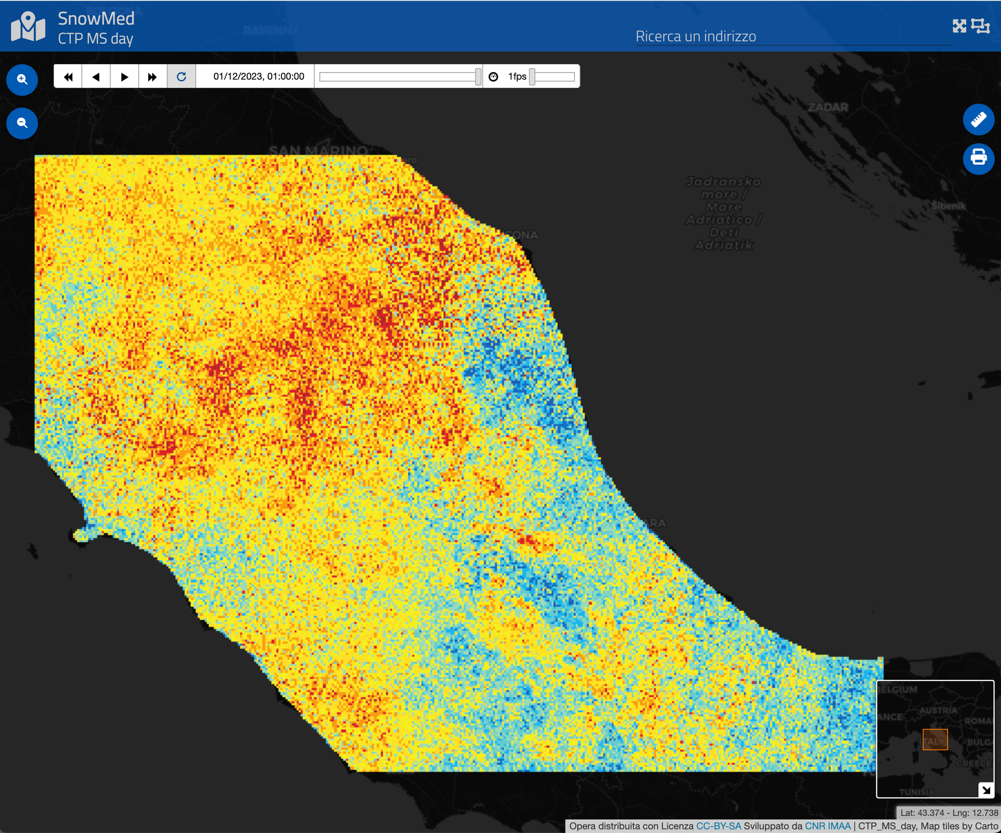 Cloud Top Pressure Monthly Statistics (daytime)
