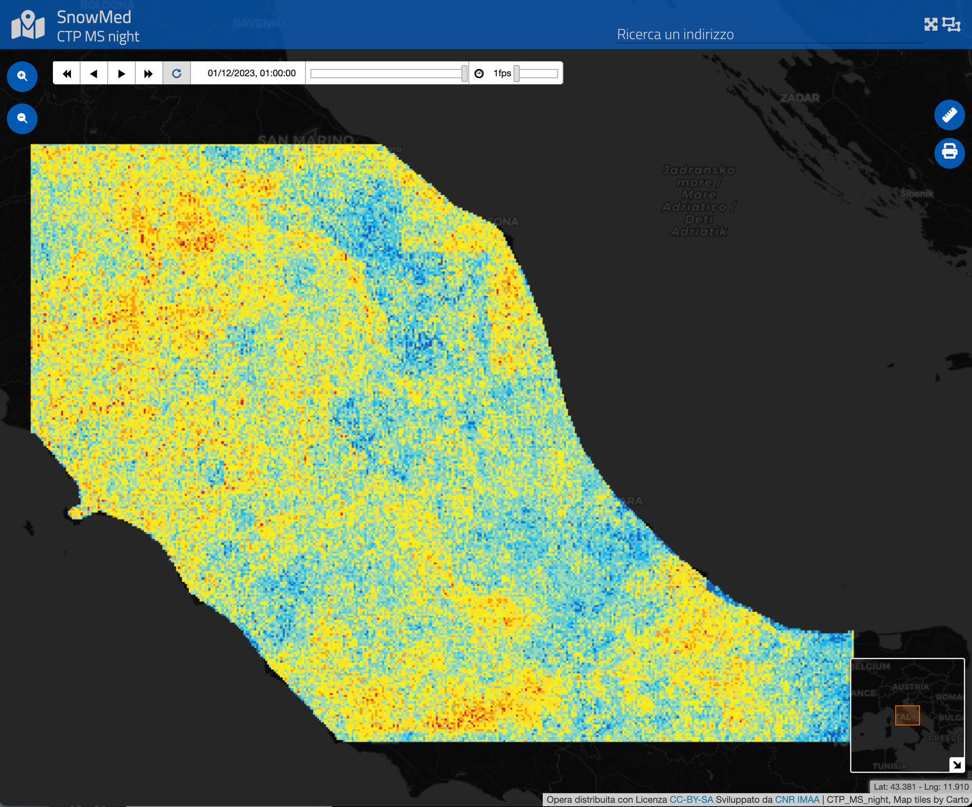 Cloud Top Pressure Monthly Statistics (nighttime)