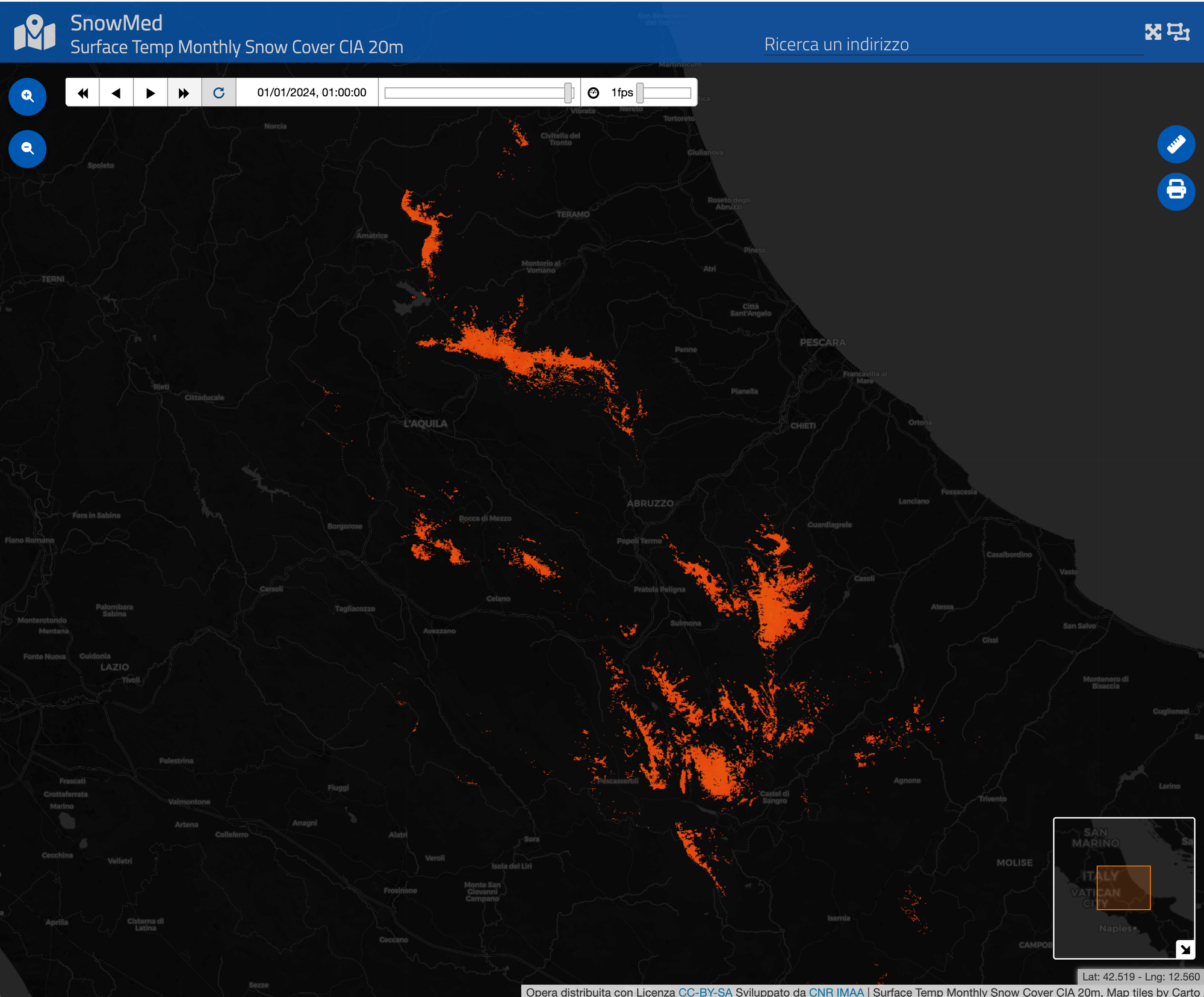 Surface Temperature Monthly Snow Cover 20m