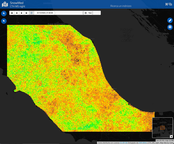 Cloud Top Height Monthly Statistics (nighttime)